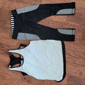 Lululemon size 8 crop and tank with bra